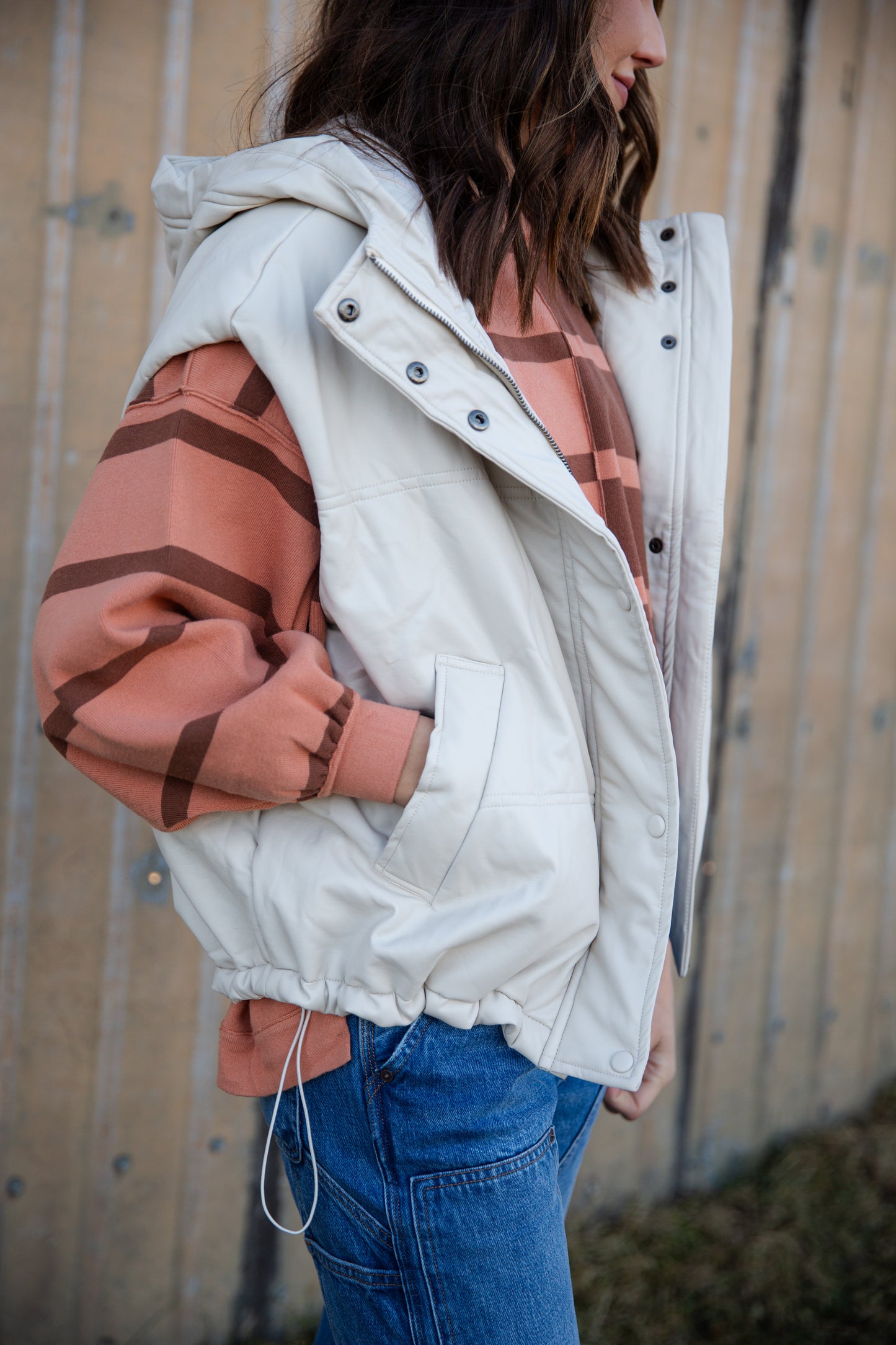 The Miss Valley Faux Leather Puffer Vest
