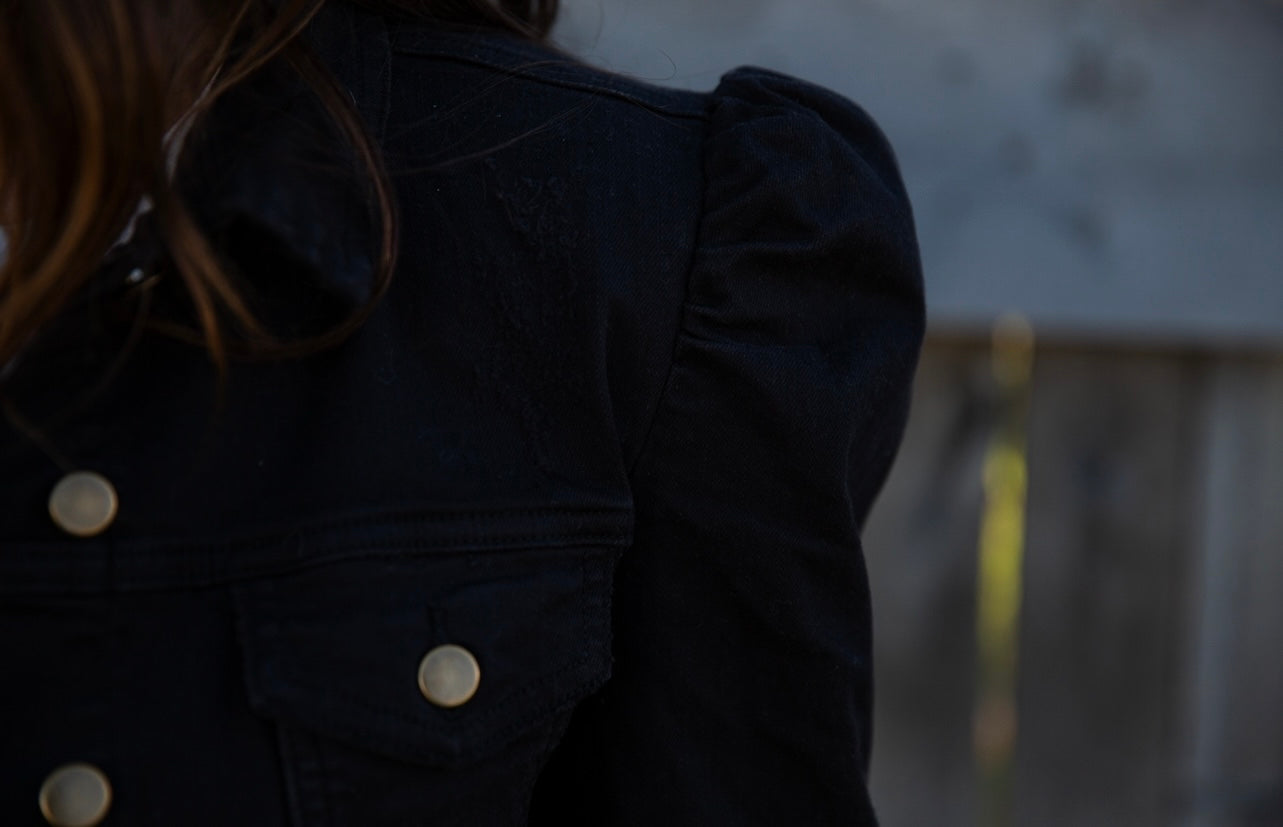 Puff Sleeve Denim Jacket