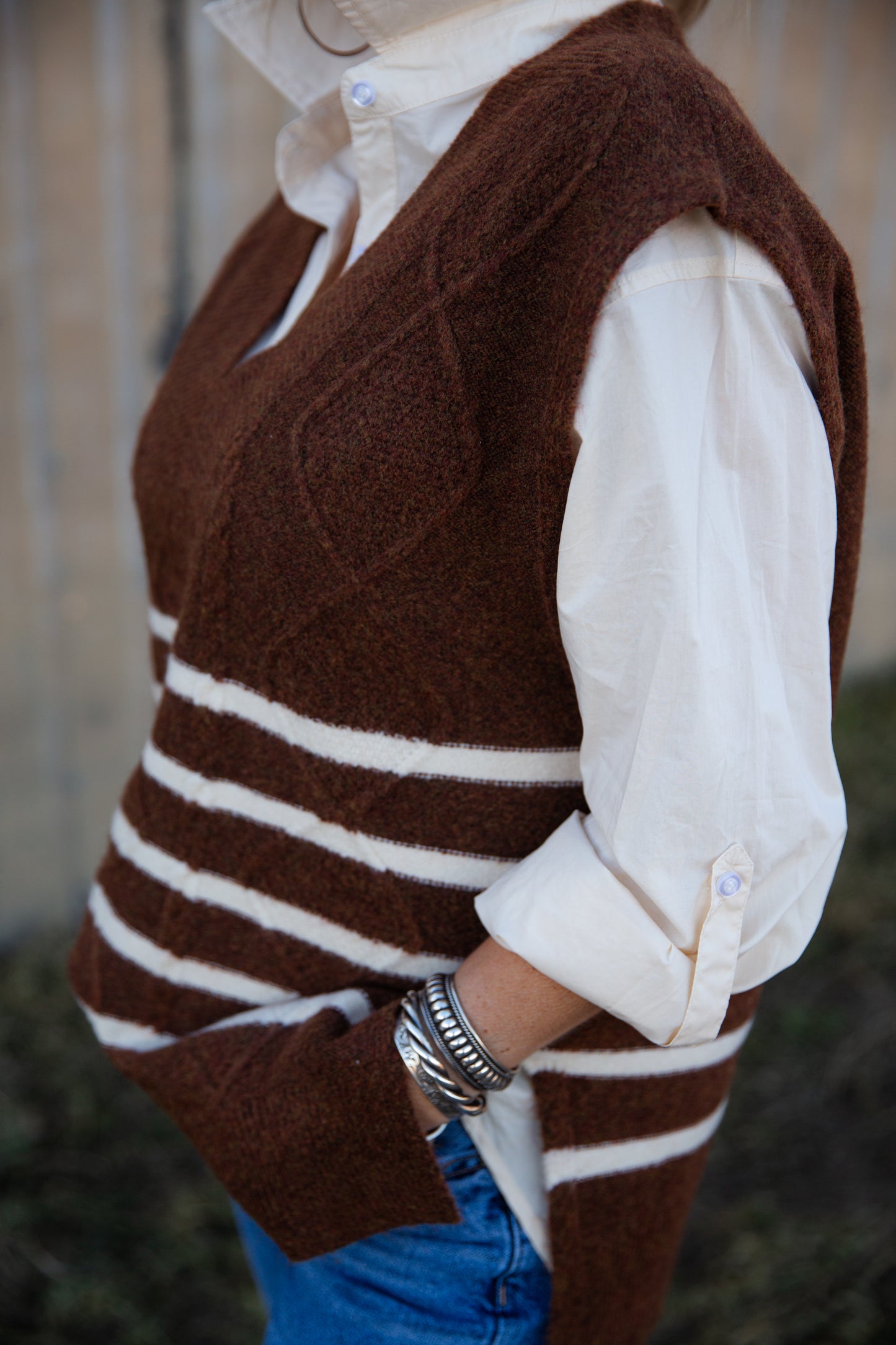 Sallys Striped Sweater Vest