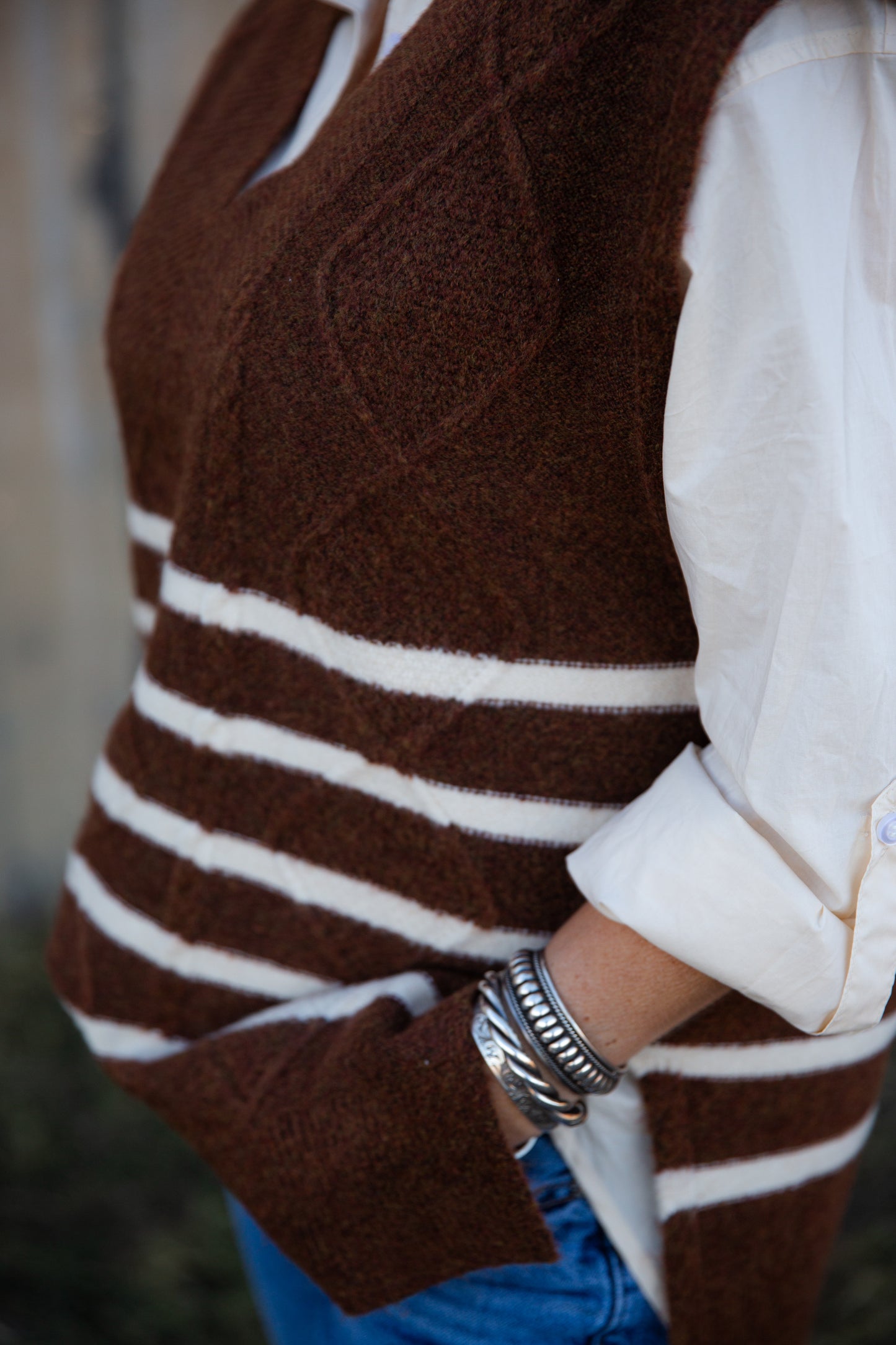 Sallys Striped Sweater Vest
