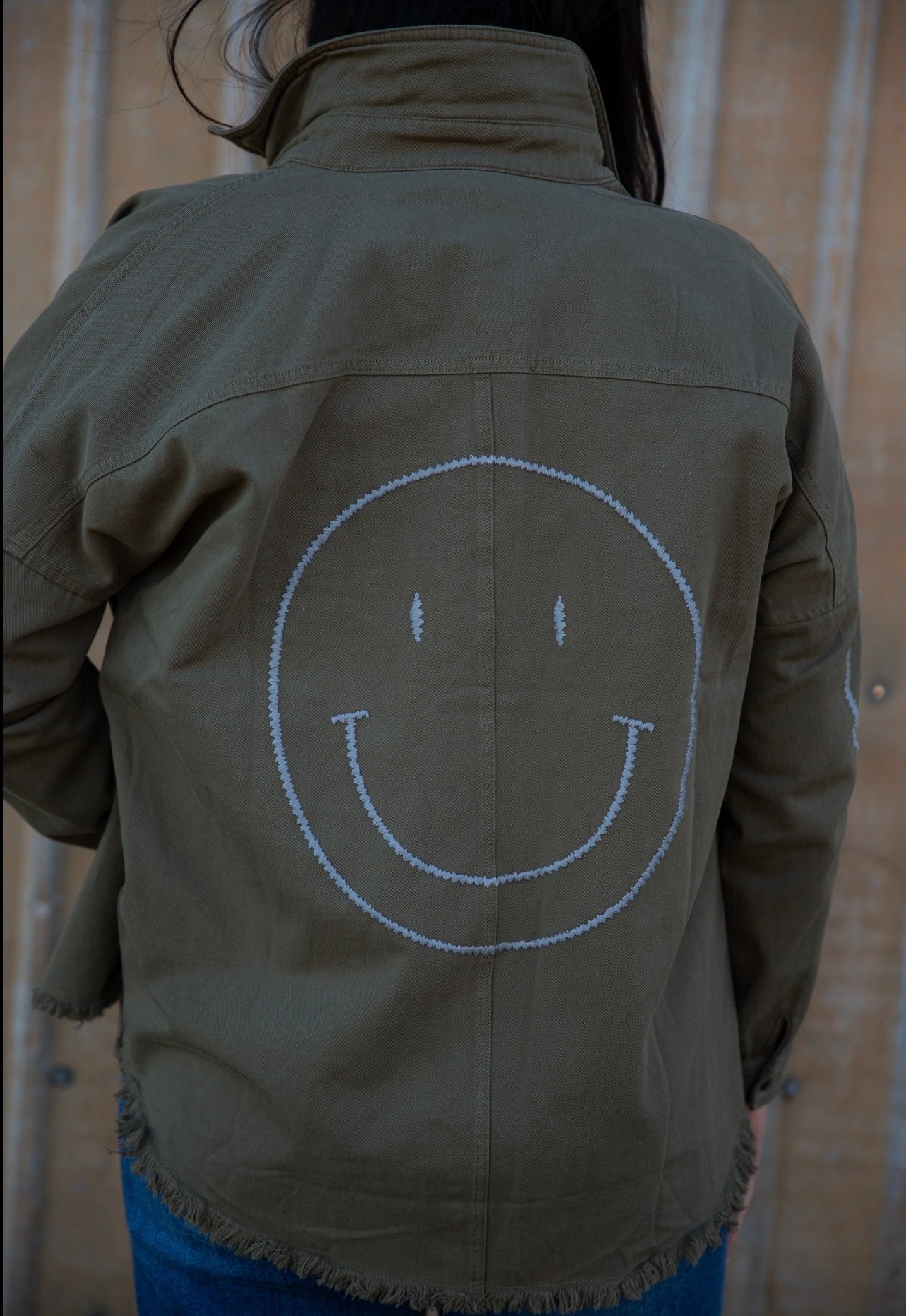 Smile Embroidered Shacket