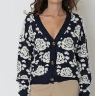 Rose Print Cardigan