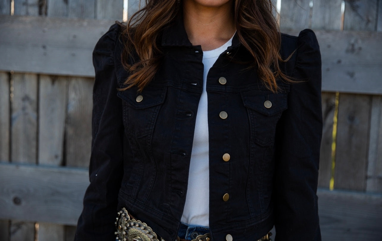 Puff Sleeve Denim Jacket
