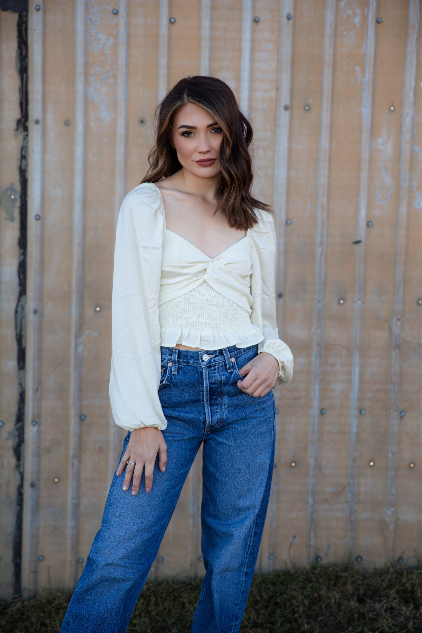 Sweetheart Neckline Satin Top