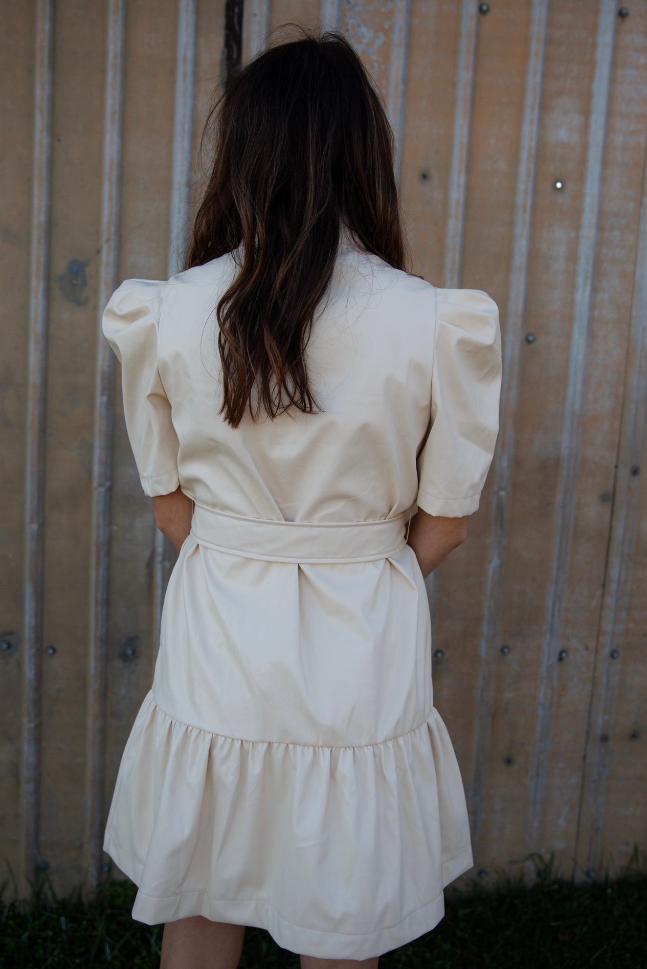 Belted Faux Leather Mini Dress