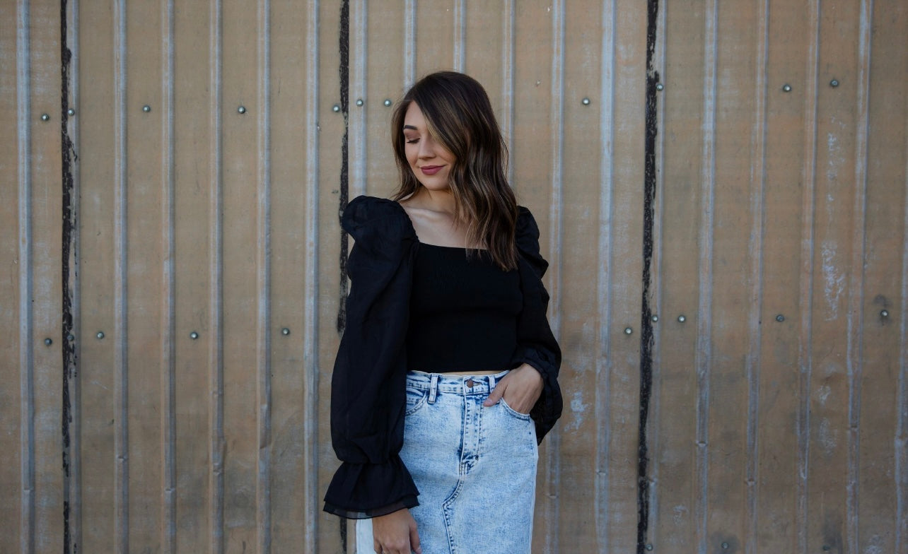 Skylar sheer sleeve top
