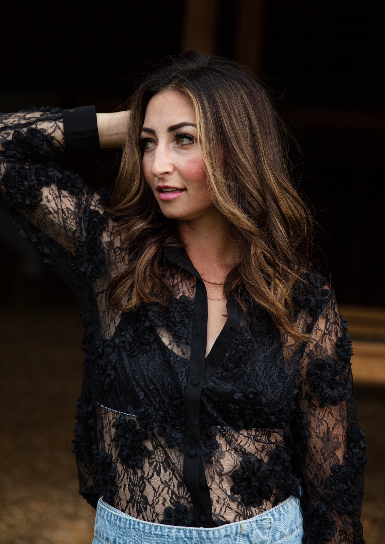 Lidias Lace Button Down