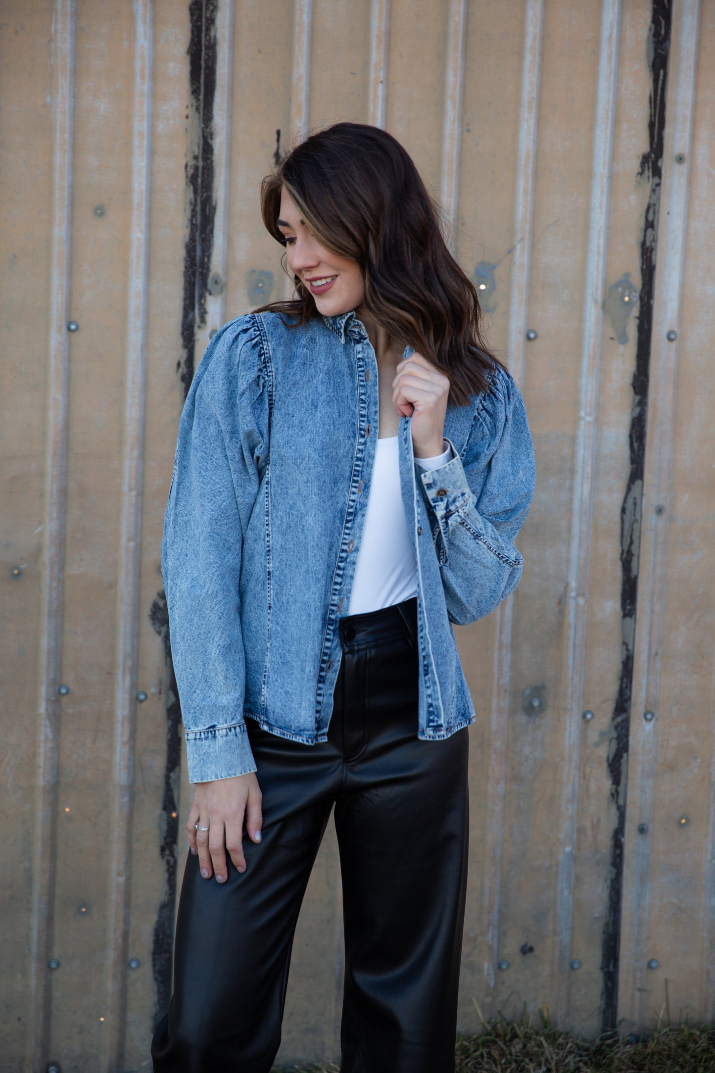 Dezarae Denim Long Sleeve Shirt