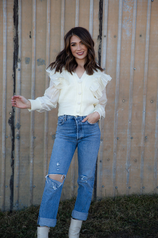 Reece Ruffle Cardigan