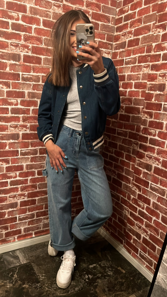 Dixies Denim Bomber Jacket