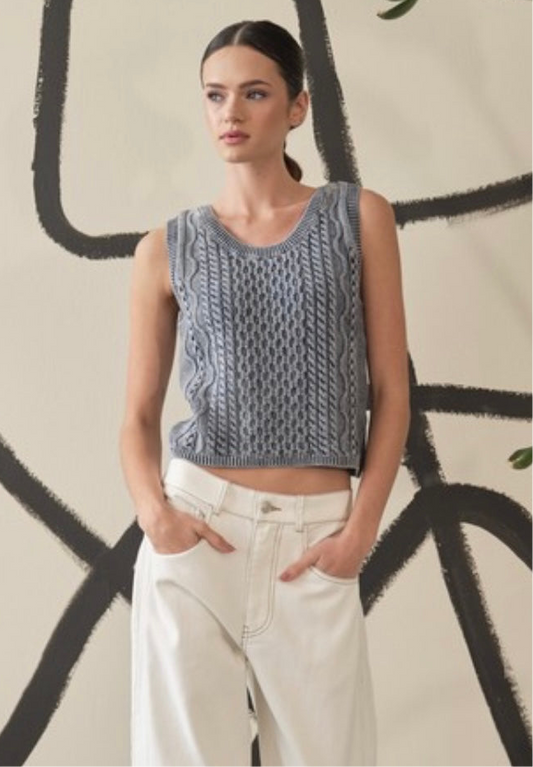 Ava Cable Knit Sweater Tank