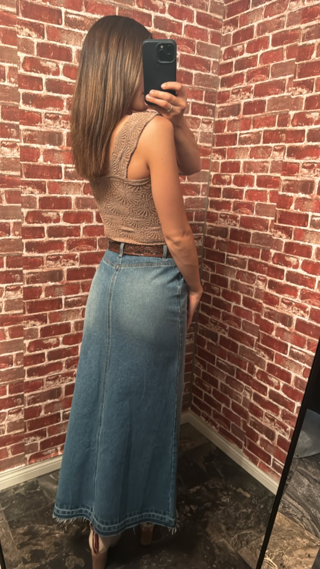 Juliana Denim Midi Skirt