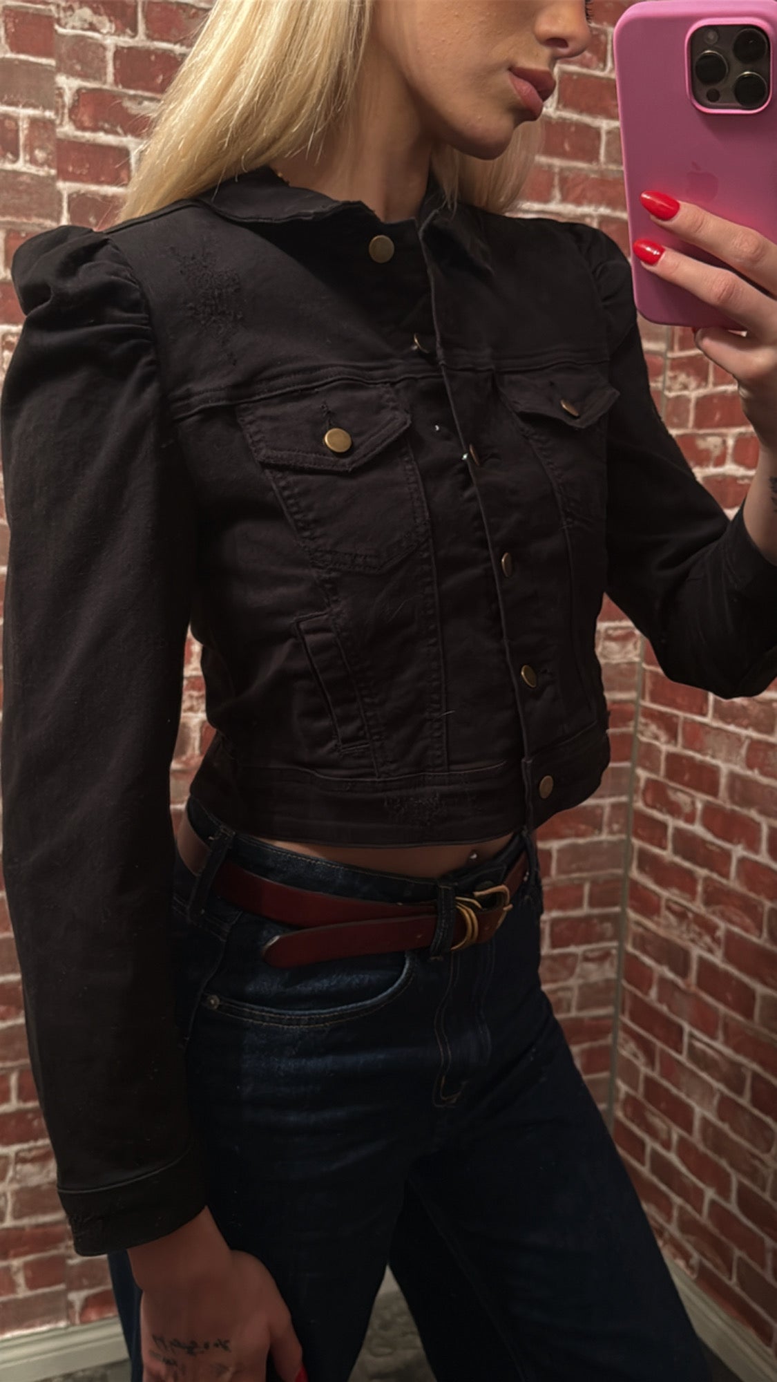 Puff Sleeve Denim Jacket