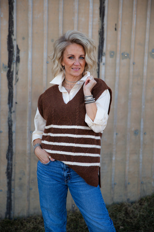 Sallys Striped Sweater Vest
