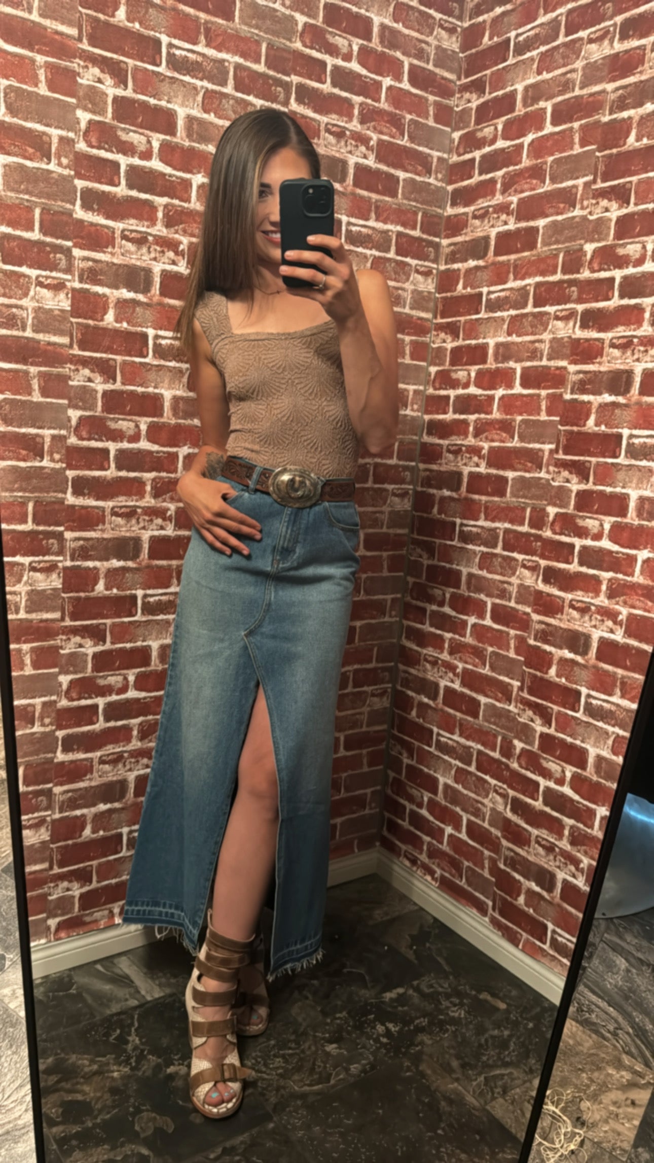 Juliana Denim Midi Skirt