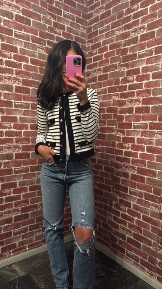 Maybel Striped Cardigan