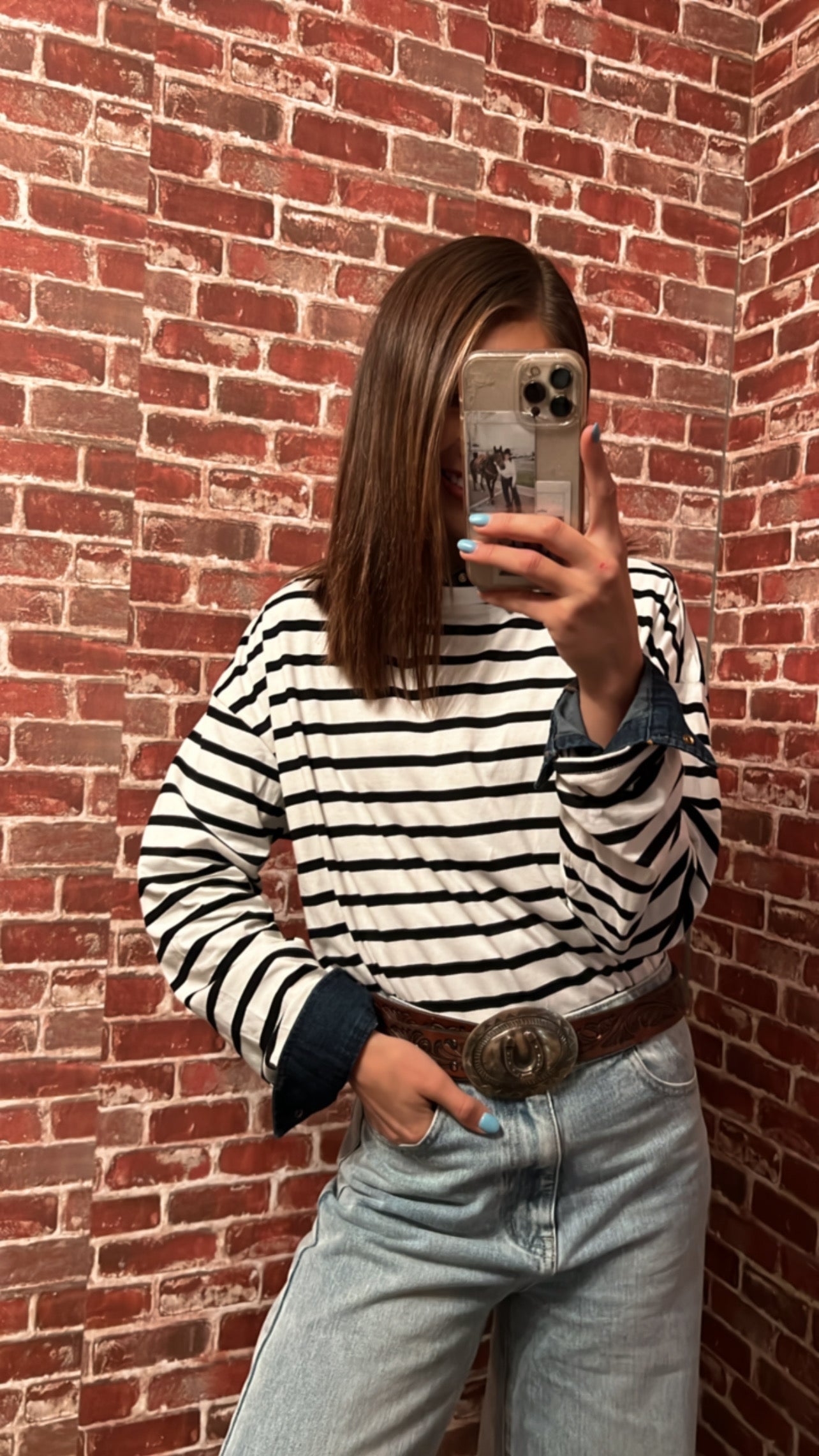 Sage Striped Long Sleeve Pullover