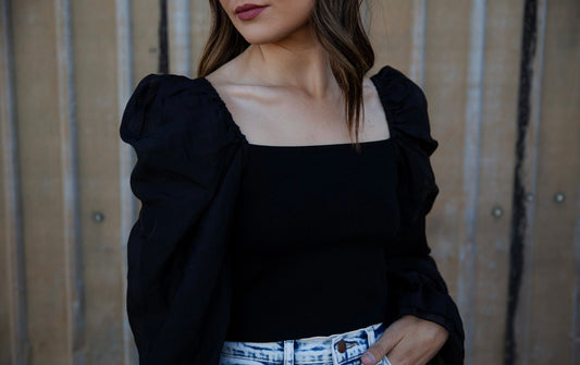 Skylar sheer sleeve top